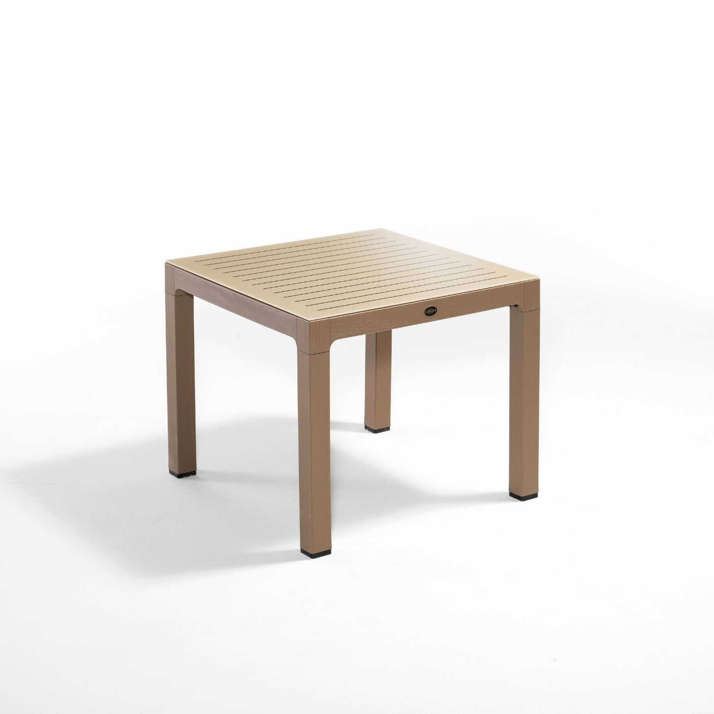 Novussi Wood Masa 90x90 Çizgili Camlı Masa